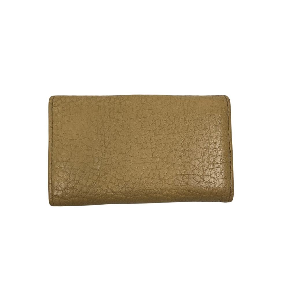 Prada Pebbled Leather 6 Key Holder Camel Tan Gold Corner Logo Case - Picture 7 of 14